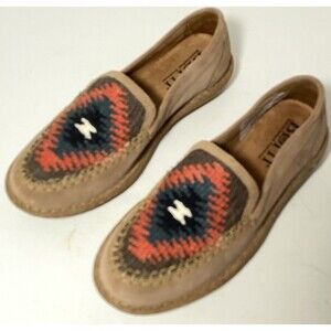 Sundance BORN Nava Loafers Brn Comfort Embroidered Suede Aztec Women’s Sz 7 NEW